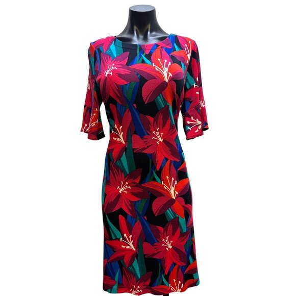 2p Tommy Bahama Floral Print Dress Matching Cover-Up Red Multicolor M - Picture 4 of 11